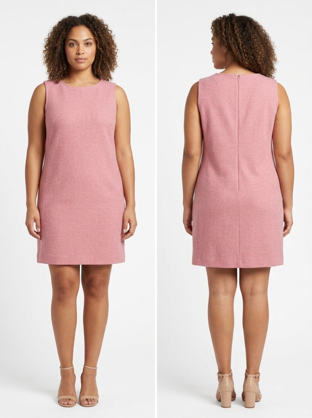 NWT Lilla P Pink Textured Knit Sleeveless Shift Dress Women Size XL